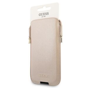 Guess Saffiano Pouch - Phone bag S / M max 6.1 "(gold) - Image 5