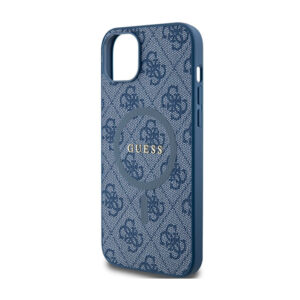 Guess 4G Collection Leather Metal Logo MagSafe - dėklas skirtas Apple iPhone 15/14/13 Blue - Image 6