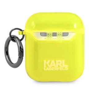 Karl Lagerfeld Choupette Head Glitter - dėklas skirtas Airpods (fluo yellow) - Image 2
