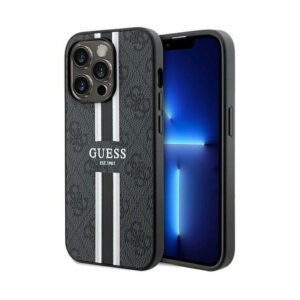 Guess 4G Printed Stripes MagSafe - Apple iPhone 15 Pro Case black - Image 1
