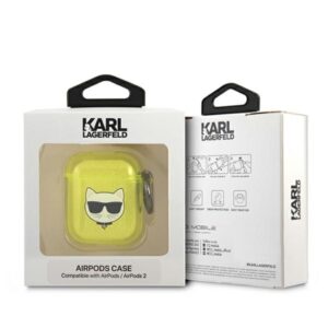 Karl Lagerfeld Choupette Head Glitter - dėklas skirtas Airpods (fluo yellow) - Image 4