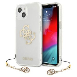 Guess 4G Big Logo Charm Gold- dėklas skirtas Apple iPhone 13 mini Gold charms - Image 1