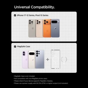 Spigen EV15MAQ Essential magnetic MagSafe automobilinis telefono laikiklis su belaidžiu įkrovimu 15W QI2 juodos spalvos - Image 7