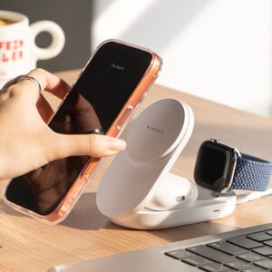 Ringke QI2.2 25W 3in1 Magnetic MagSafe belaidis sulankstomas įkroviklis baltos spalvos - Image 6