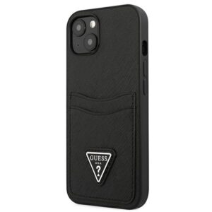 Guess Saffiano Double Card Triangle - dėklas skirtas Apple iPhone 13 mini Black - Image 2