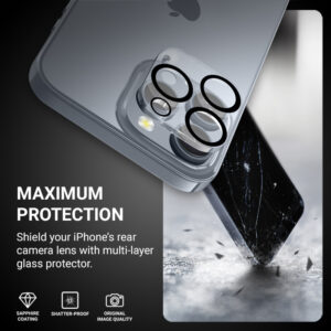 Crong Lens Shield - Glass skirtas camera and lens Apple iPhone 16 Pro / Apple iPhone 16 Pro Max / Apple iPhone 15 Pro / Apple iPhone 15 Pro Max - Image 4