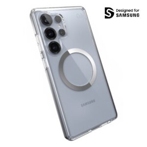 Speck Presidio Perfect-Clear Magnet - dėklas skirtas Samsung Galaxy S25 Ultra MagSafe Clear / Chrome Finish / Serene Silver - Image 1