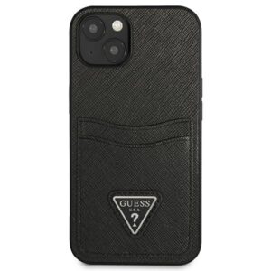 Guess Saffiano Double Card Triangle - dėklas skirtas Apple iPhone 13 mini Black - Image 3