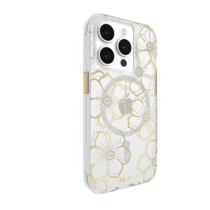 Case-Mate Floral Gems MagSafe - Apple iPhone 15 Pro Case Gold - Image 2