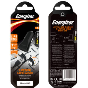 Energizer HardCase - USB-A 1A automobilinis įkroviklis + Micro USB cable juodos spalvos - Image 3