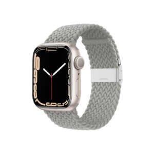 Crong Wave Band – Braided apyrankė skirta Apple Watch 38/40/41/42 mm light grey - Image 4