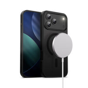 Crong Hybrid Frost MAG Cover - dėklas MagSafe Apple iPhone 17 Pro Max black - Image 1