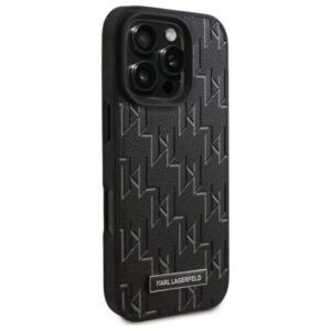 Karl Lagerfeld Leather Monogram Metal Logo MagSafe - dėklas skirtas Apple iPhone 16 Pro black - Image 4