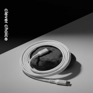 Crong Armor Link - USB-C to Lightning Fast Charging MFi Cable 150cm baltos spalvos - Image 4