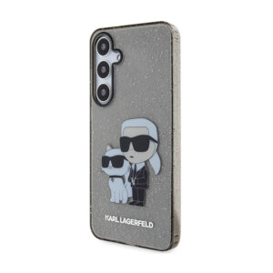 Karl Lagerfeld IML Glitter Karl & Choupette - dėklas skirtas Samsung Galaxy S24 black - Image 2