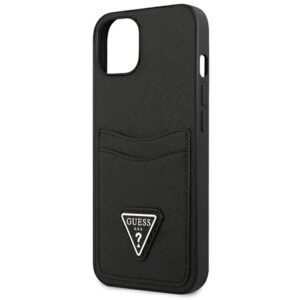 Guess Saffiano Double Card Triangle - dėklas skirtas Apple iPhone 13 mini Black - Image 6