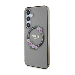 Guess IML Flowers Wreath MagSafe - Case Samsung Galaxy S24+ Black - Image 2