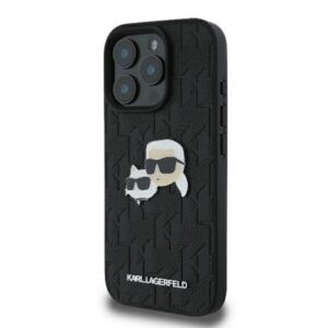 Karl Lagerfeld Monogram Karl & Choupette Head Pin - dėklas skirtas Apple iPhone 16 Pro black - Image 2