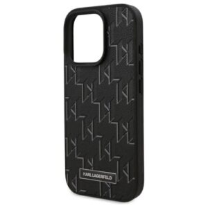 Karl Lagerfeld Leather Monogram Metal Logo MagSafe - dėklas skirtas Apple iPhone 16 Pro black - Image 6