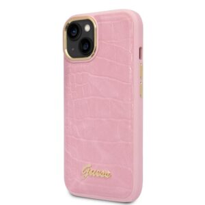 Guess Croco Collection - dėklas skirtas Apple iPhone 14 Pink - Image 1
