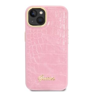 Guess Croco Collection - dėklas skirtas Apple iPhone 14 Pink - Image 2
