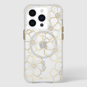 Case-Mate Floral Gems MagSafe - Apple iPhone 15 Pro Case Gold - Image 6