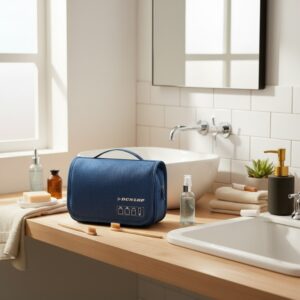 Dunlop – Travel Toiletry Bag with Hanging Hook 25x20x10 cm (Navy Blue) - Image 4