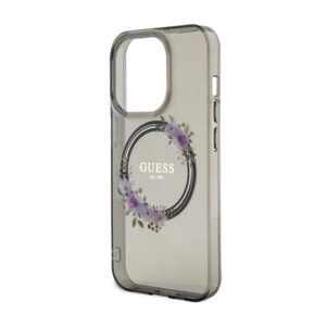 Guess IML Flowers Wreath MagSafe - dėklas skirtas Apple iPhone 15 Pro Black - Image 6