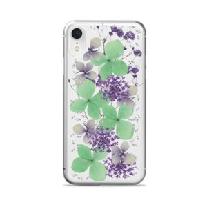 PURO Glam Hippie Chic Cover - dėklas skirtas Apple iPhone XR real green flower petals - Image 1