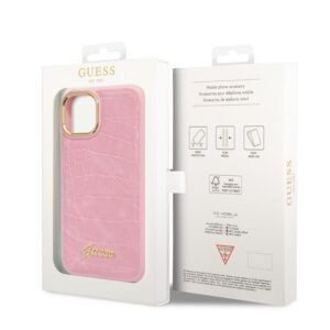 Guess Croco Collection - dėklas skirtas Apple iPhone 14 Pink - Image 6
