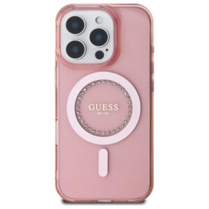 Guess IML Rhinestones MagSafe - dėklas skirtas Apple iPhone 16 Pro Max Pink - Image 3