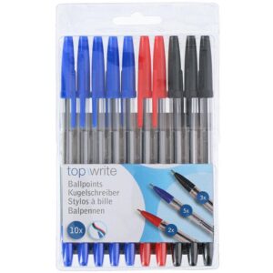 Topwrite - Ballpoint pen set 10 pcs. (Blue/Black/Red) - Image 2