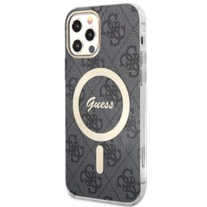 Guess Bundle Pack MagSafe 4G - Set of dėklas skirtas Apple iPhone 12 / Apple iPhone 12 Pro + MagSafe charger Black/Gold - Image 3
