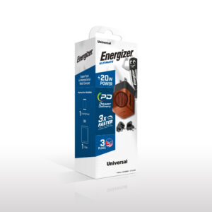 Energizer Ultimate - Multiplug EU / UK / US GaN 20W PD mains įkroviklis Walnut burl - Image 5