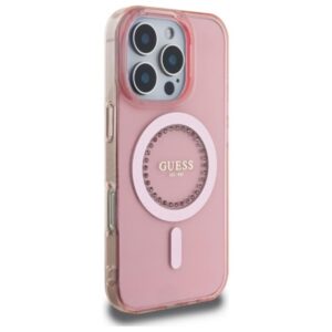 Guess IML Rhinestones MagSafe - dėklas skirtas Apple iPhone 16 Pro Max Pink - Image 4