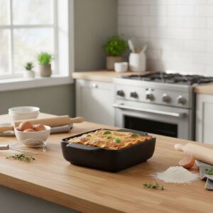 Alpina - Ceramic square ovenproof dish 21x15.8x5.8 cm (black) - Image 3