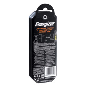 Energizer HardCase - automobilinis įkroviklis 2x USB-A 17W 3.4A + MFi certified Lightning cable juodos spalvos - Image 4
