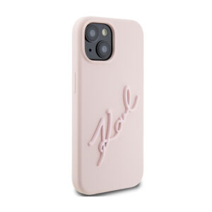 Karl Lagerfeld Silicone Karl Script - Apple iPhone 15 Case Pink - Image 4