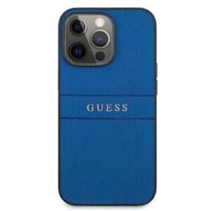 Guess Saffiano Metal Logo Stripes - dėklas skirtas Apple iPhone 13 Pro Blue - Image 3