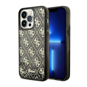 Guess Liquid Glitter Transculent 4G - dėklas skirtas Apple iPhone 14 Pro Max Black - Image 1