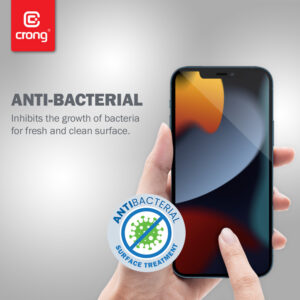 Crong Anti-Bacterial 3D Armour Glass - 9H Apsauginis stiklas skirtas the entire screen of the iPhone 13 mini + installation frame - Image 5