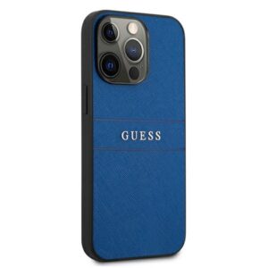 Guess Saffiano Metal Logo Stripes - dėklas skirtas Apple iPhone 13 Pro Blue - Image 4