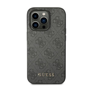 Guess 4G Metal Gold Logo dėklas skirtas Apple iPhone 14 Pro Max Grey - Image 4