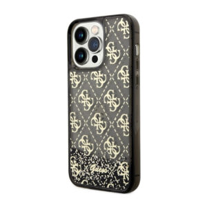 Guess Liquid Glitter Transculent 4G - dėklas skirtas Apple iPhone 14 Pro Max Black - Image 2