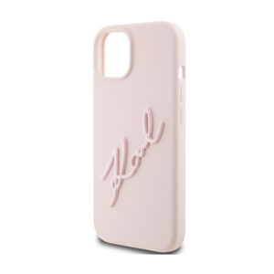 Karl Lagerfeld Silicone Karl Script - Apple iPhone 15 Case Pink - Image 6