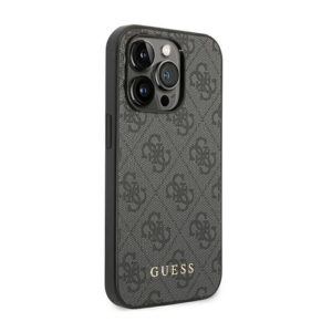 Guess 4G Metal Gold Logo dėklas skirtas Apple iPhone 14 Pro Max Grey - Image 5