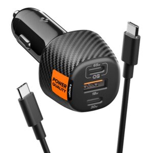 Spigen Essential EV1133 3-Port automobilinis įkroviklis 113W juodos spalvos