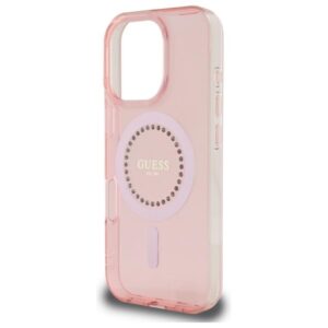 Guess IML Rhinestones MagSafe - dėklas skirtas Apple iPhone 16 Pro Max Pink - Image 6
