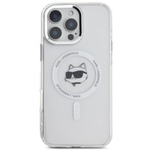 Karl Lagerfeld IML Metal Choupette Head MagSafe - dėklas skirtas Apple iPhone 16 Pro white - Image 3