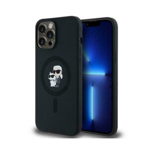 Karl Lagerfeld Silicone Karl & Choupette MagSafe - dėklas skirtas Apple iPhone 13 Pro Black - Image 1
